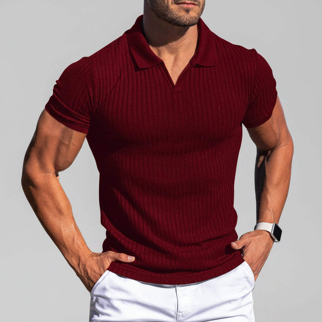 SLIM TEXTURED POLO SHIRT FOR MEN