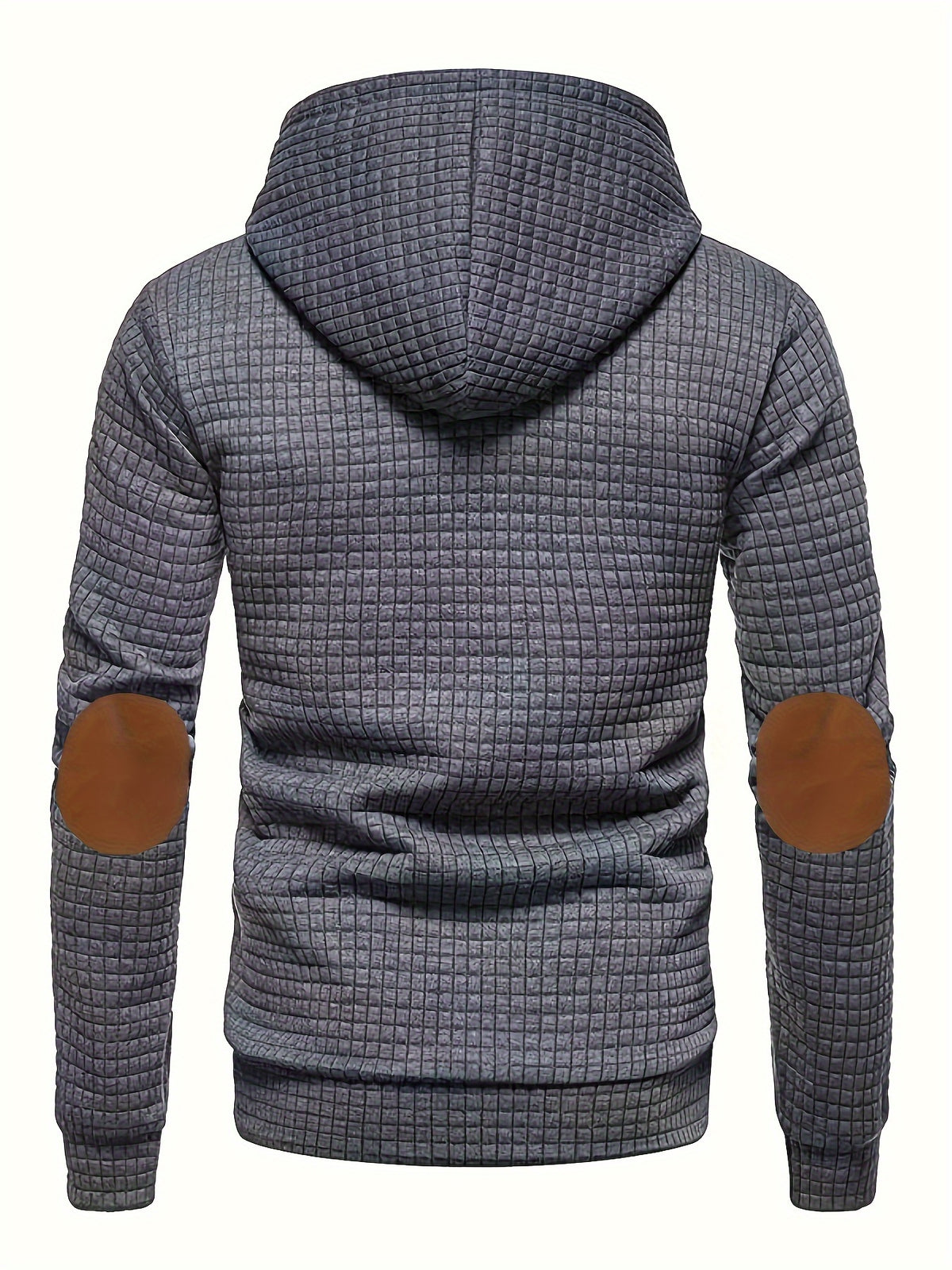 CHECKERED HOODED KNIT SWEATSHIRT FOR MEN