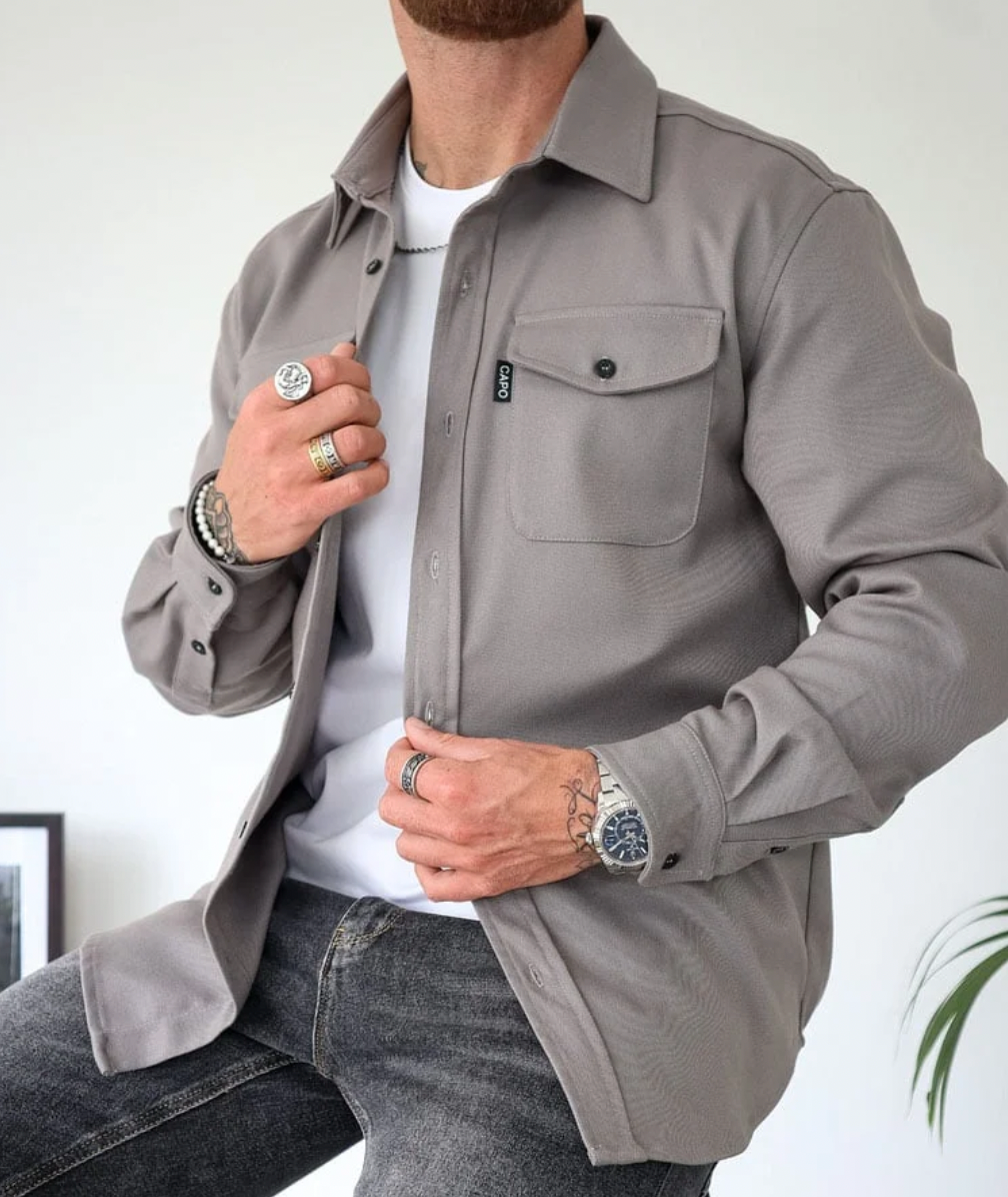MODERN BUTTON SHIRT JACKET FOR MEN