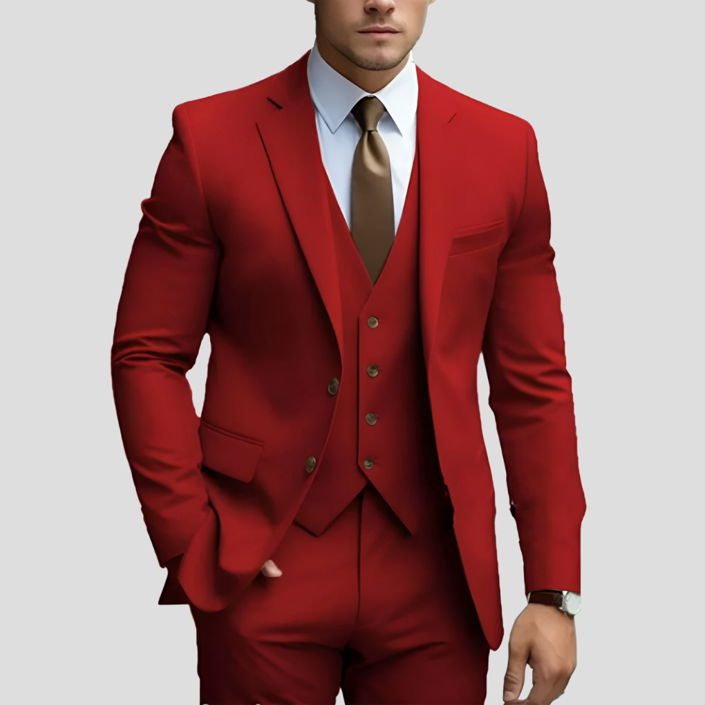 THREE PIECE BEIGE SUIT FOR MEN