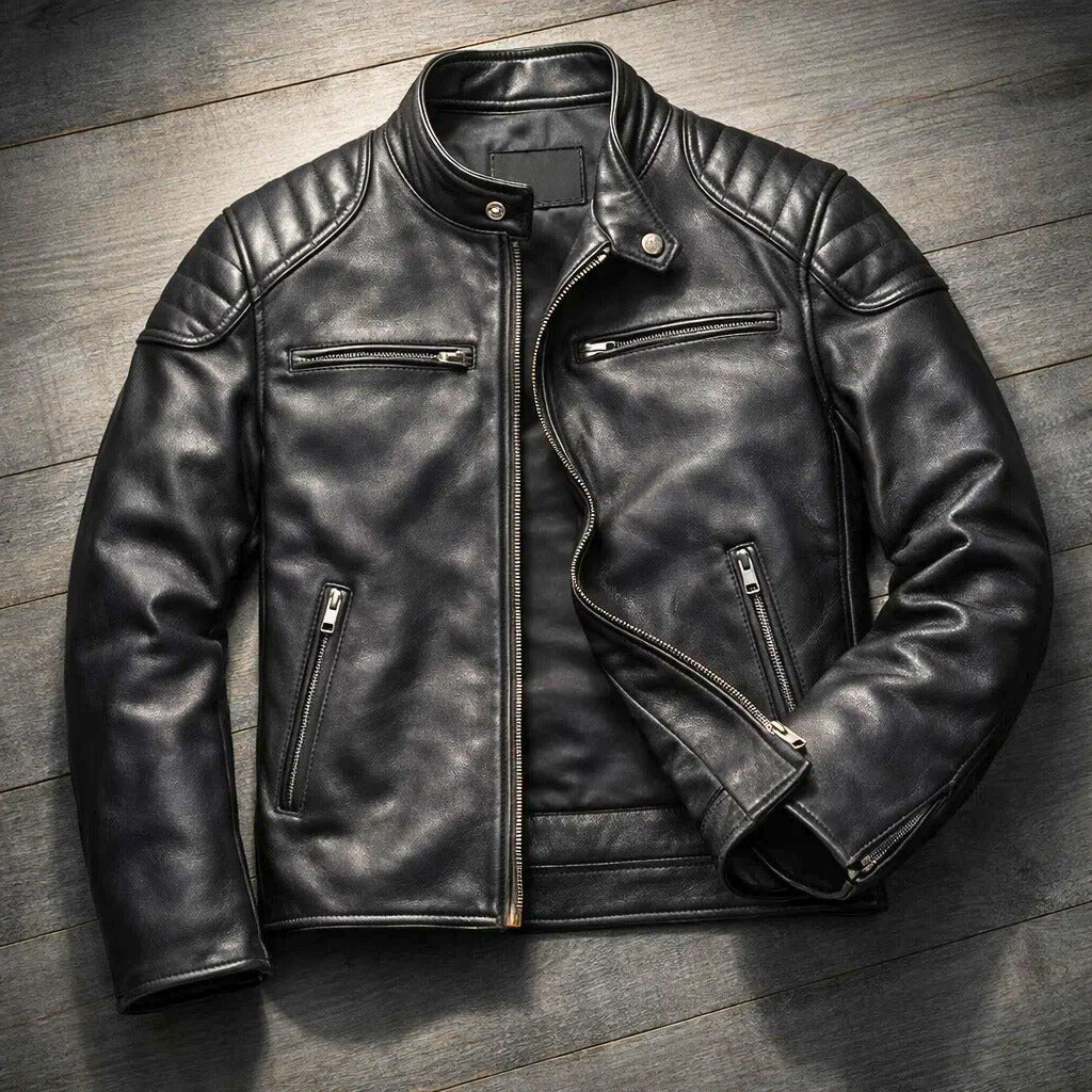 MOTO STYLE ZIP JACKET FOR MEN