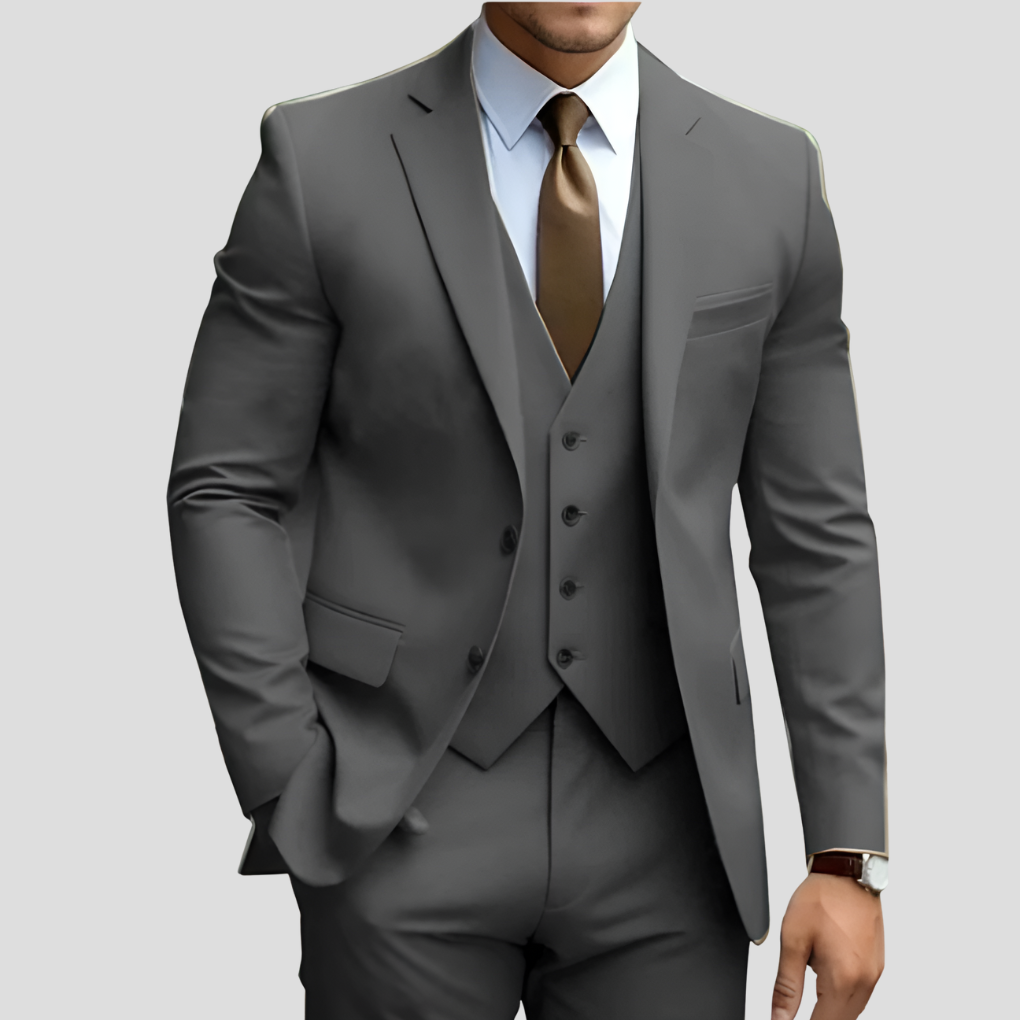 THREE PIECE BEIGE SUIT FOR MEN