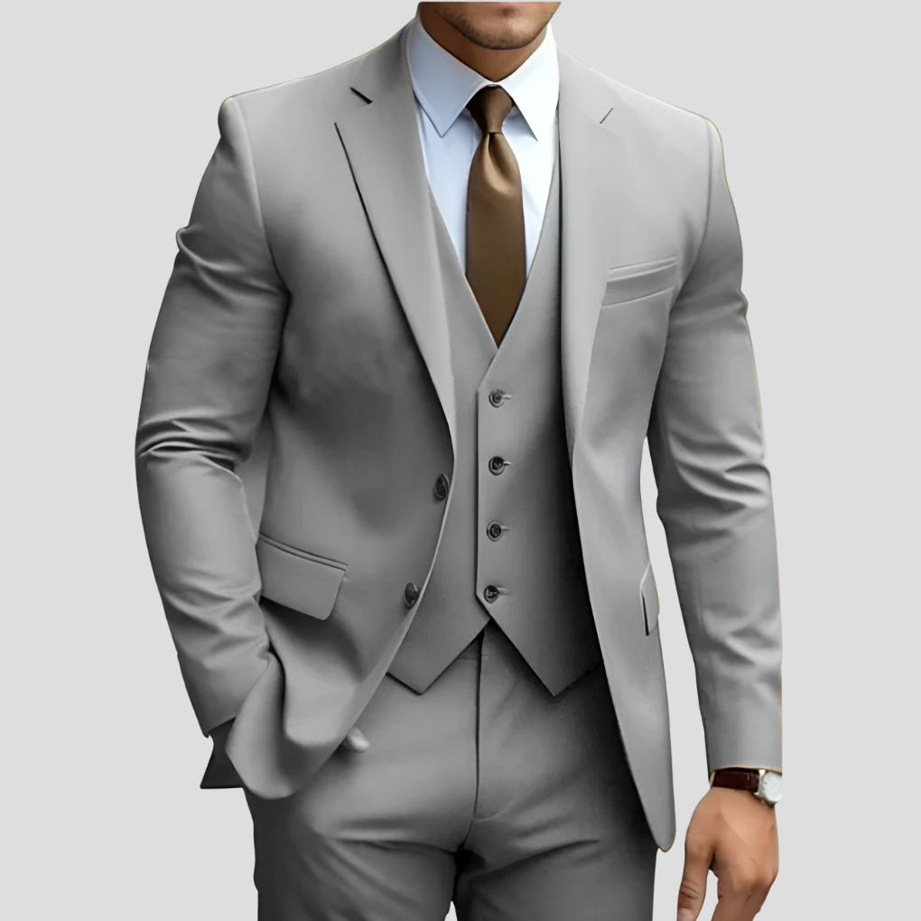 THREE PIECE BEIGE SUIT FOR MEN