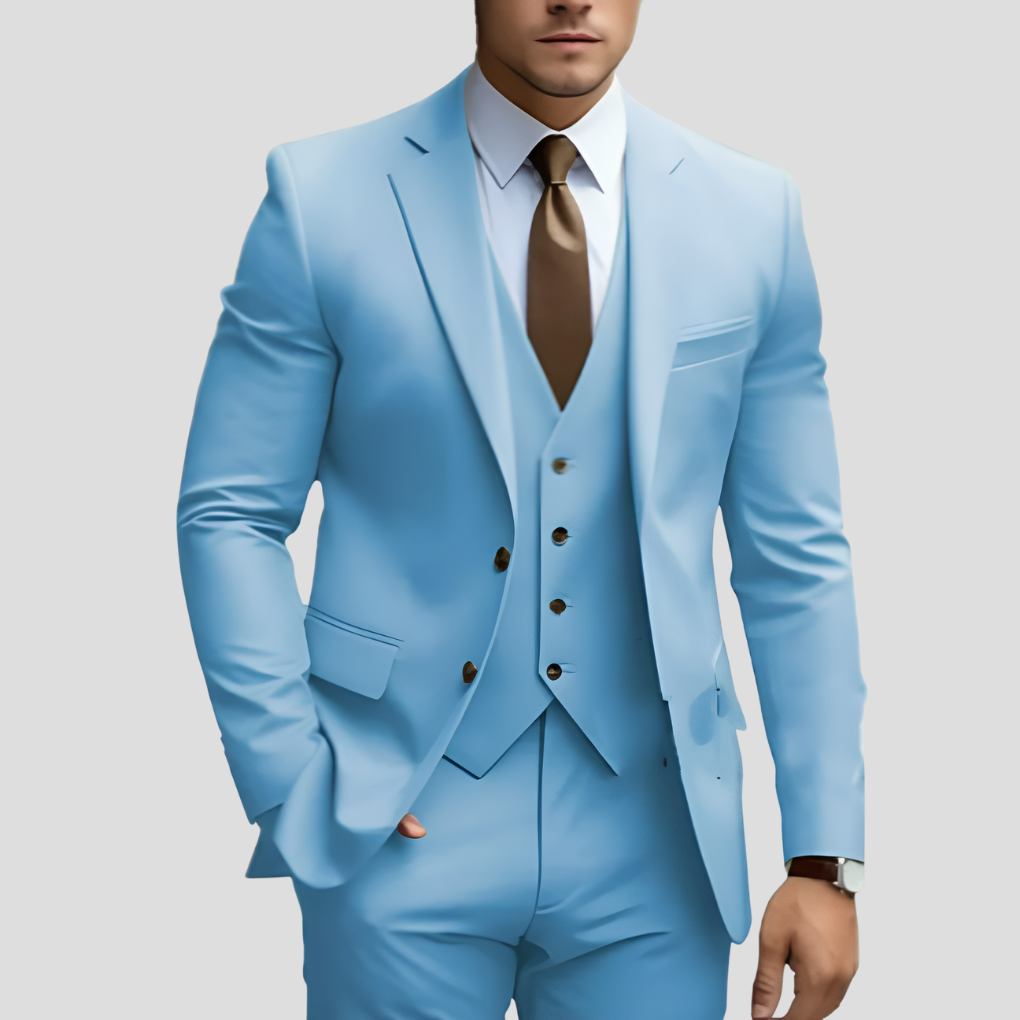THREE PIECE BEIGE SUIT FOR MEN