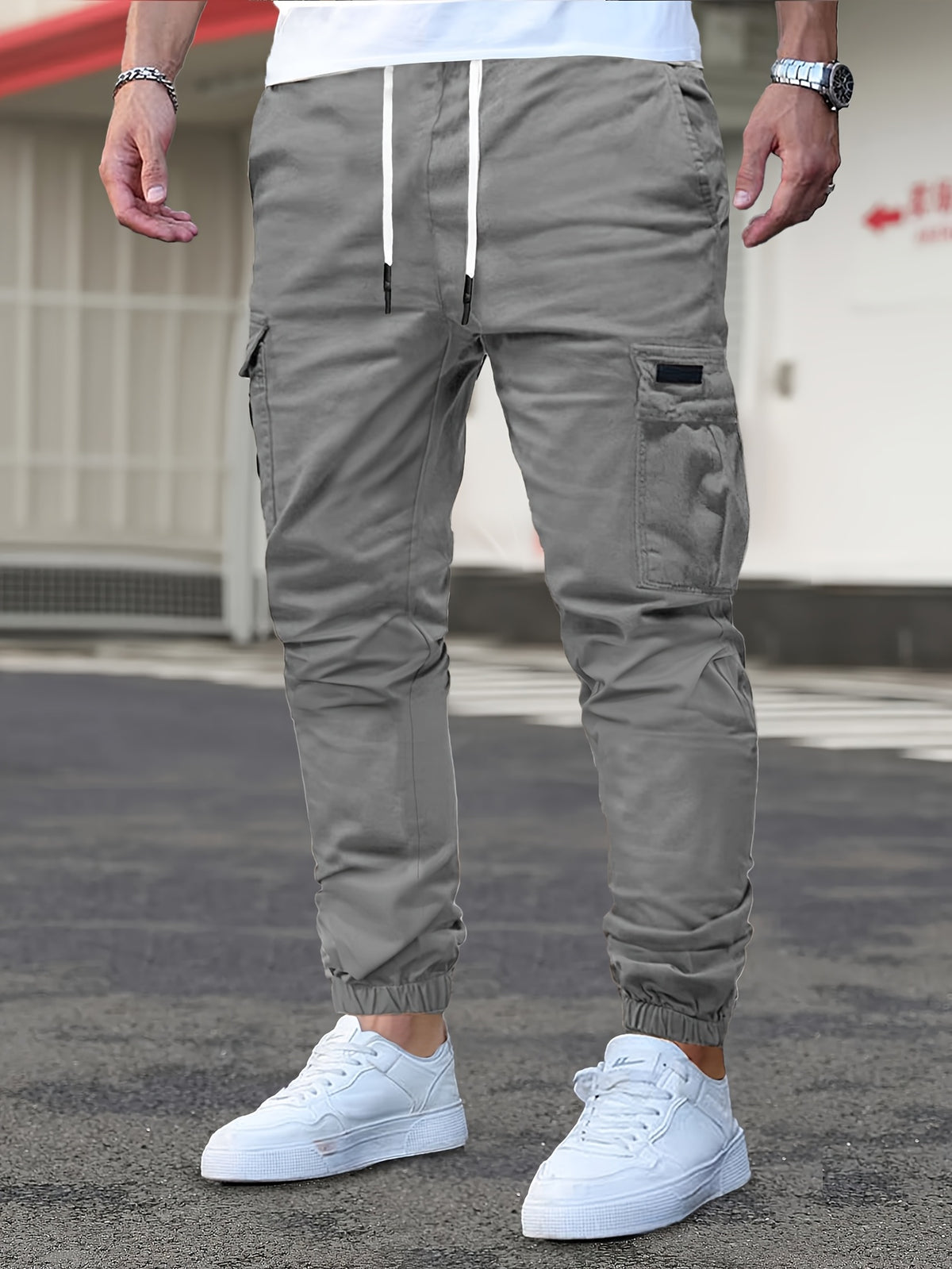 DRAWSTRING CARGO TROUSERS FOR MEN