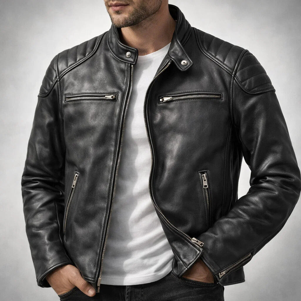 MOTO STYLE ZIP JACKET FOR MEN