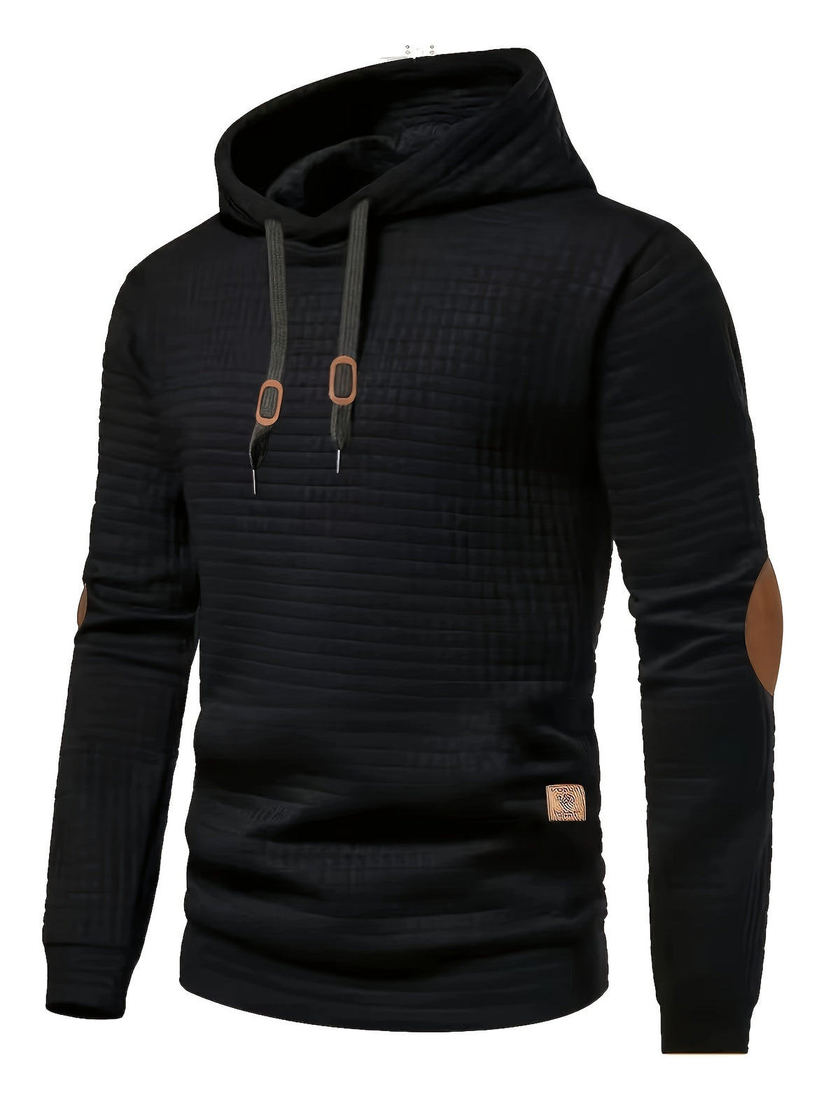 CHECKERED HOODED KNIT SWEATSHIRT FOR MEN