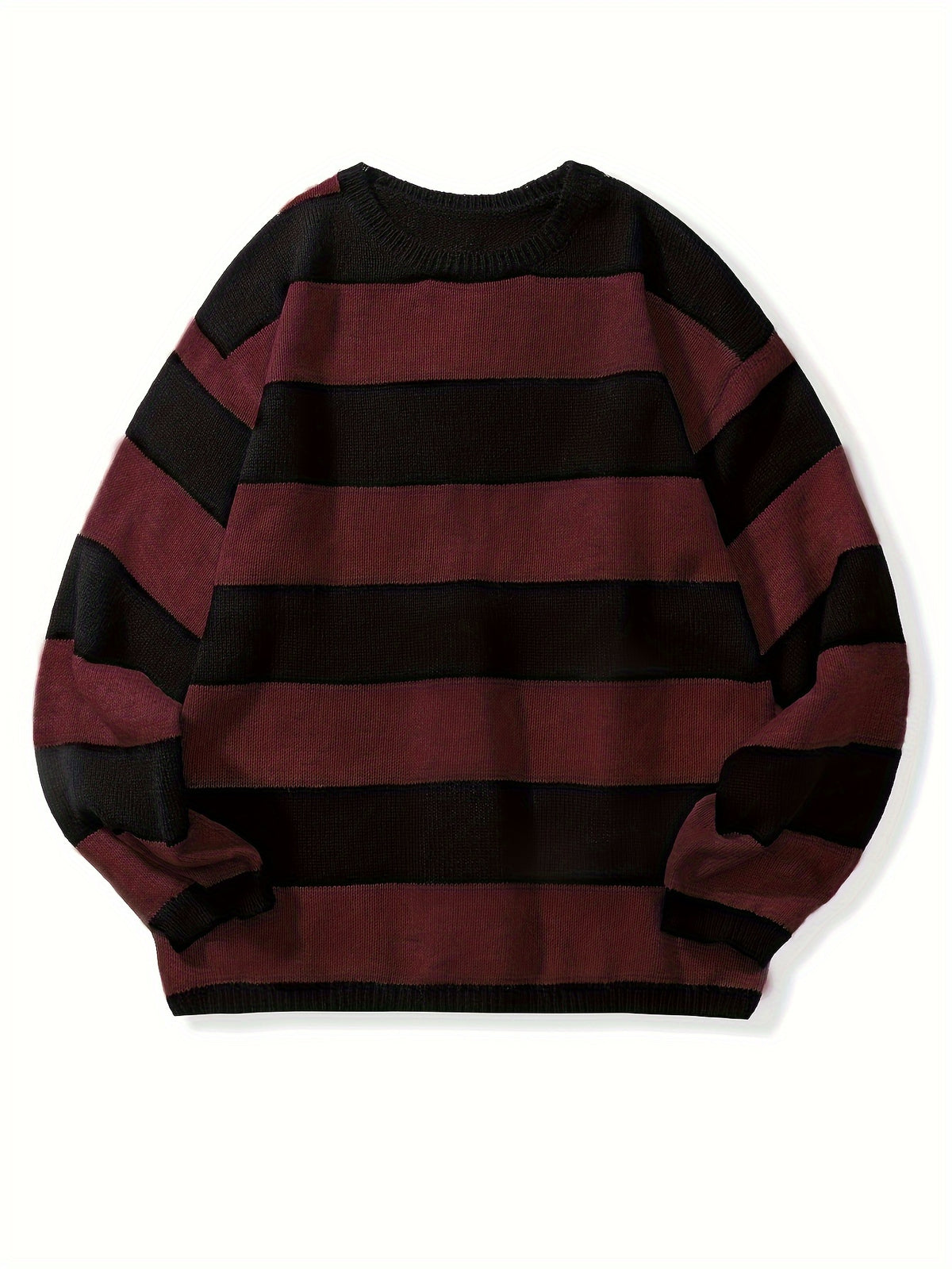 STRIPED KNIT PULLOVER SWEATER FOR MEN