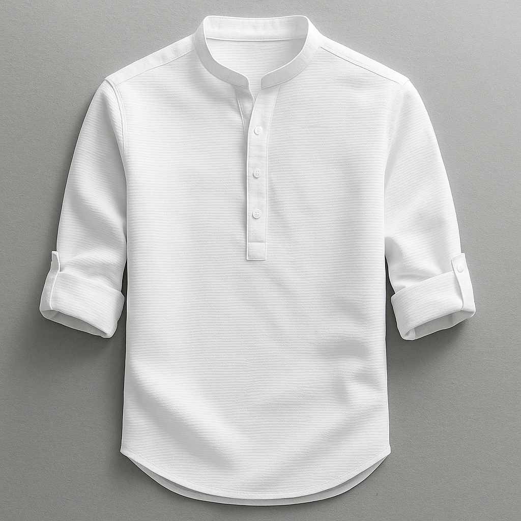 RELAXED CURVED HEM SHIRT FOR MEN
