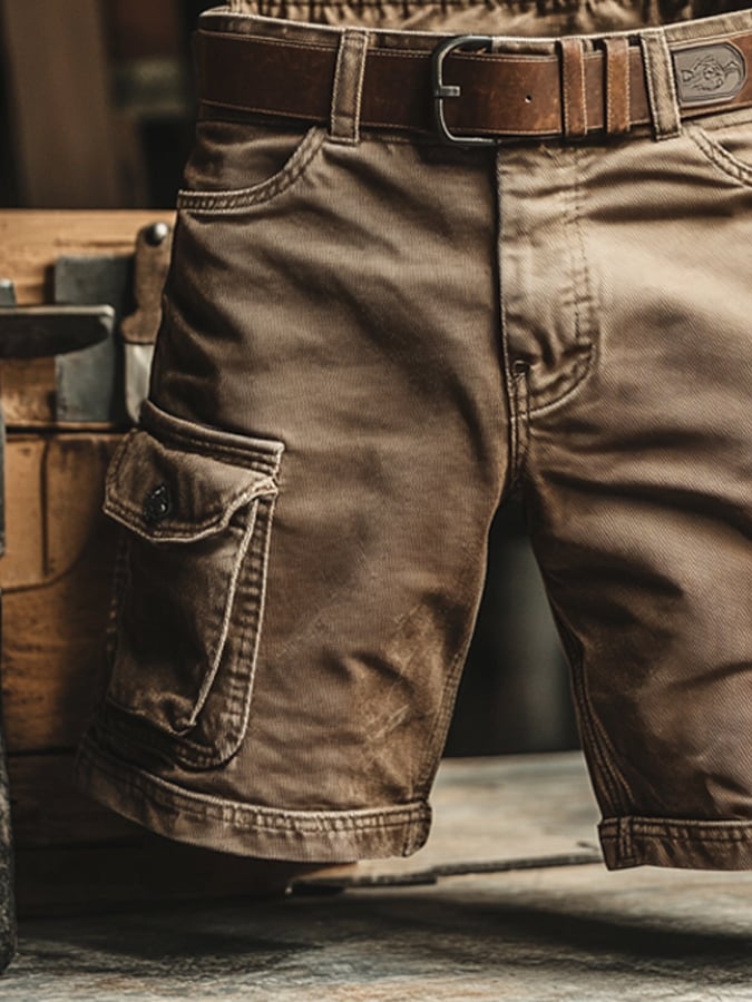 STRETCH CARGO SHORTS FOR MEN