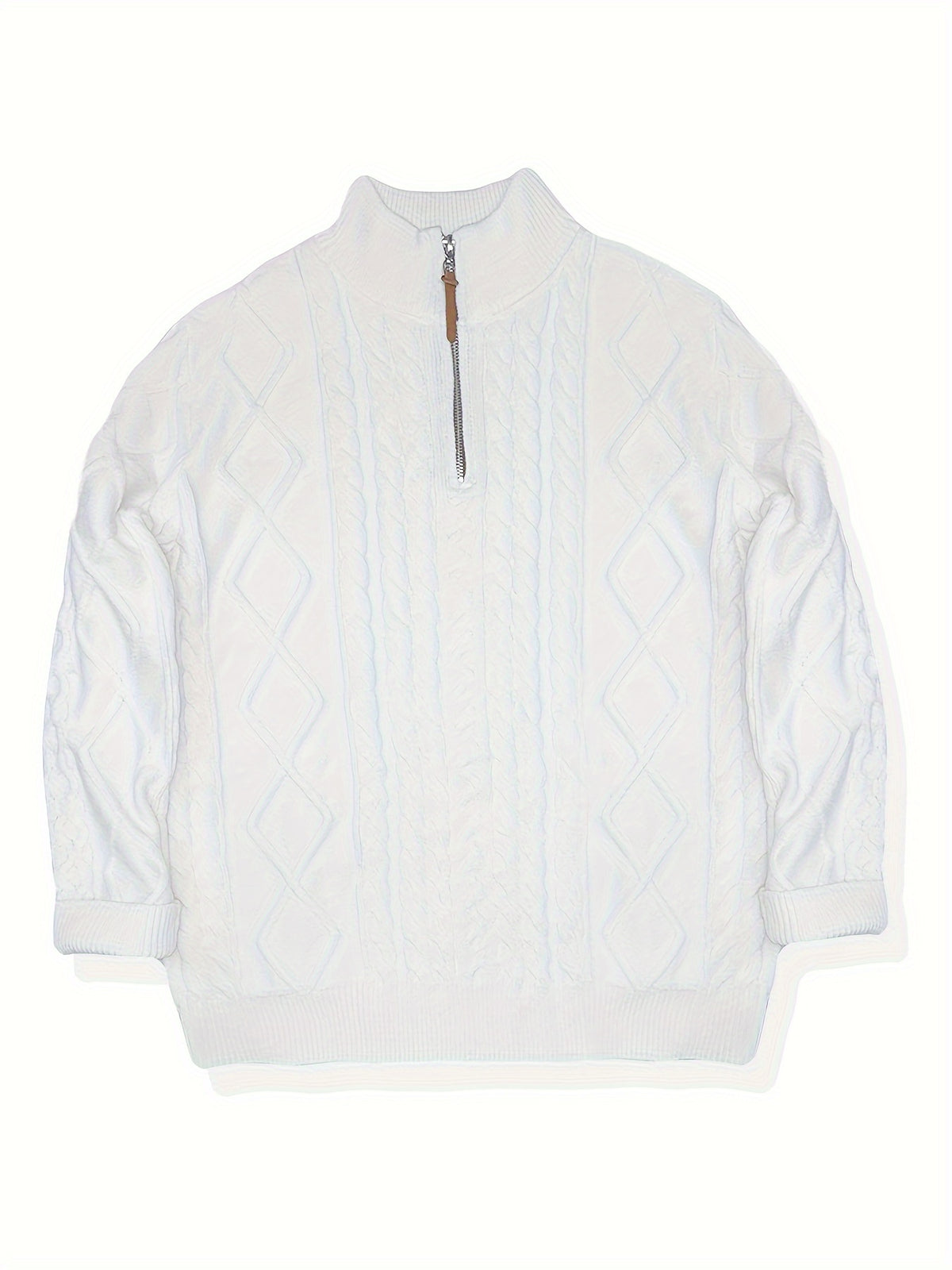 CABLE KNIT QUARTER ZIP SWEATER FOR MEN