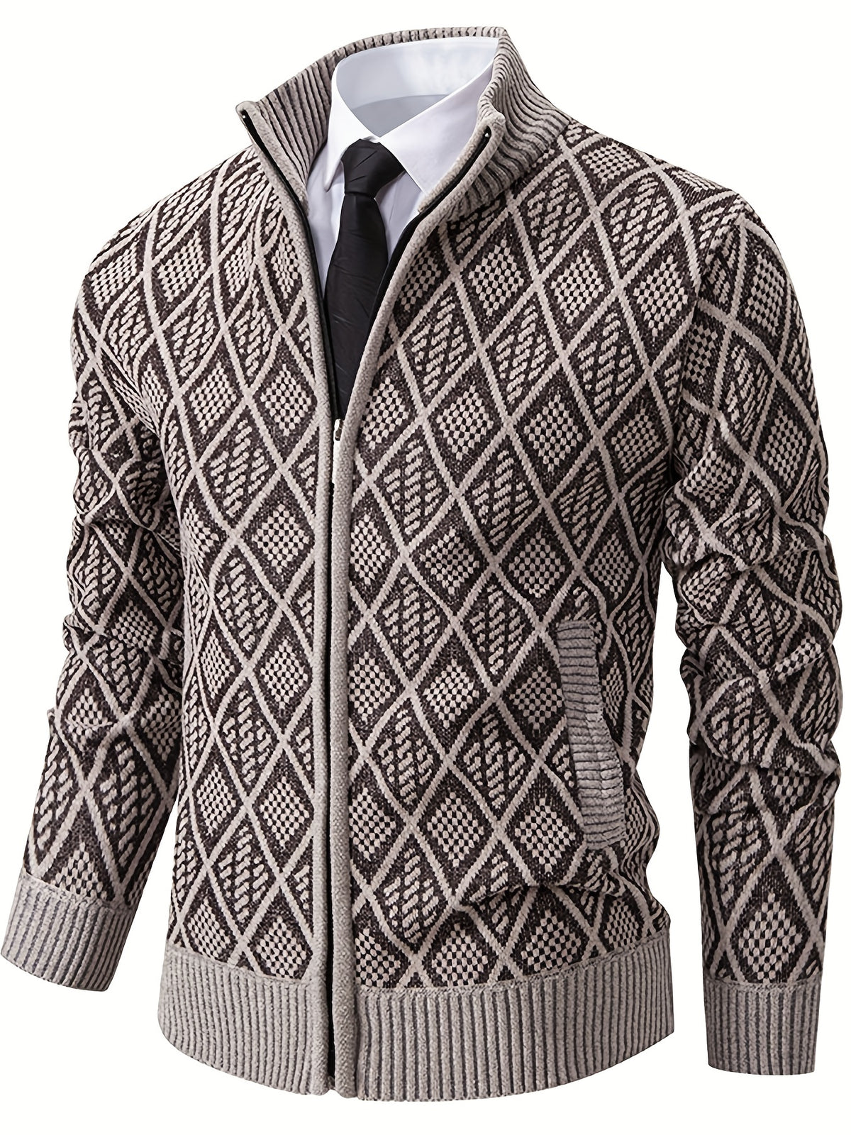 GEOMETRIC KNIT JACKET FOR MEN