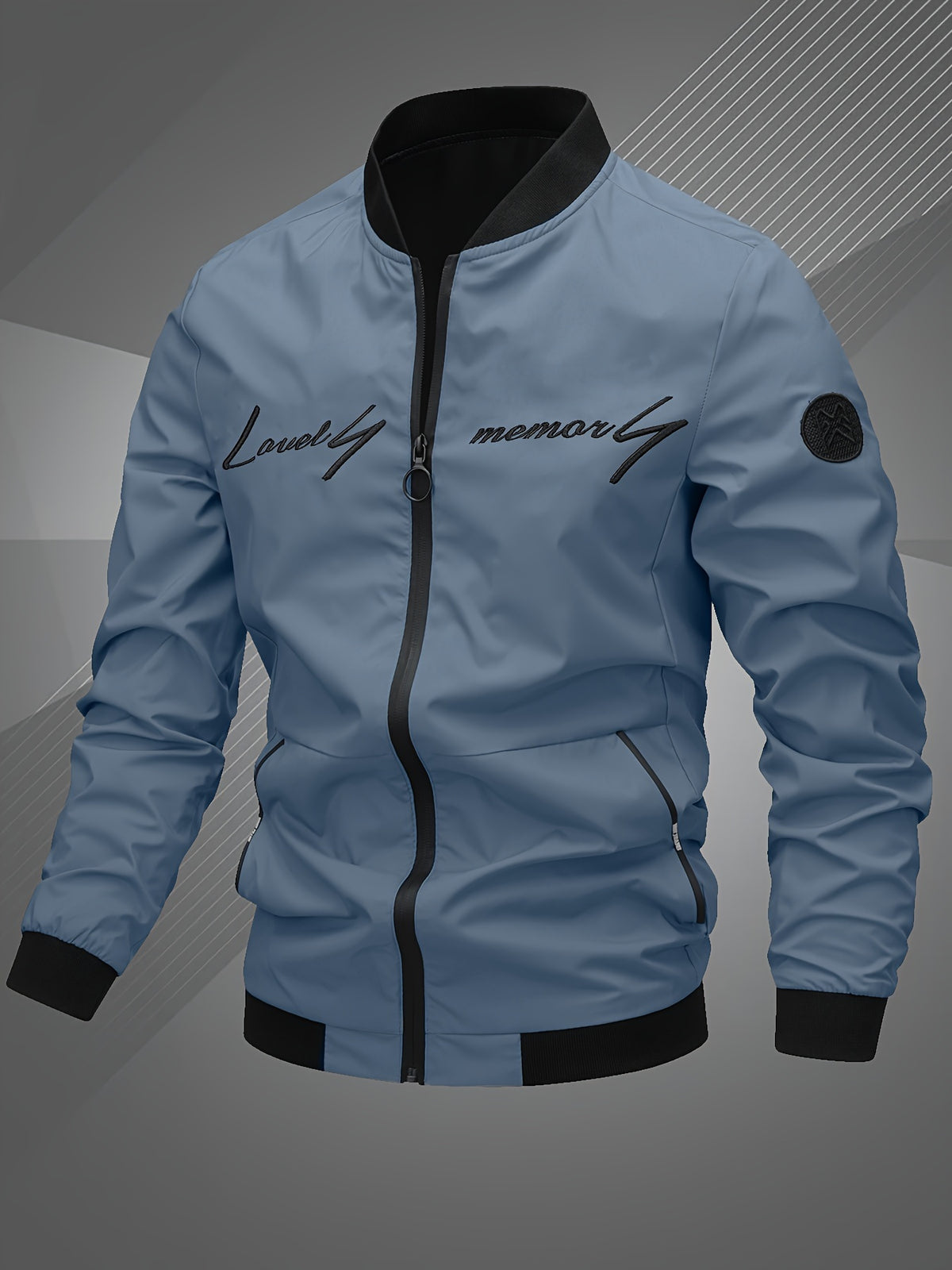 EMBROIDERED BASEBALL JACKET FOR MEN