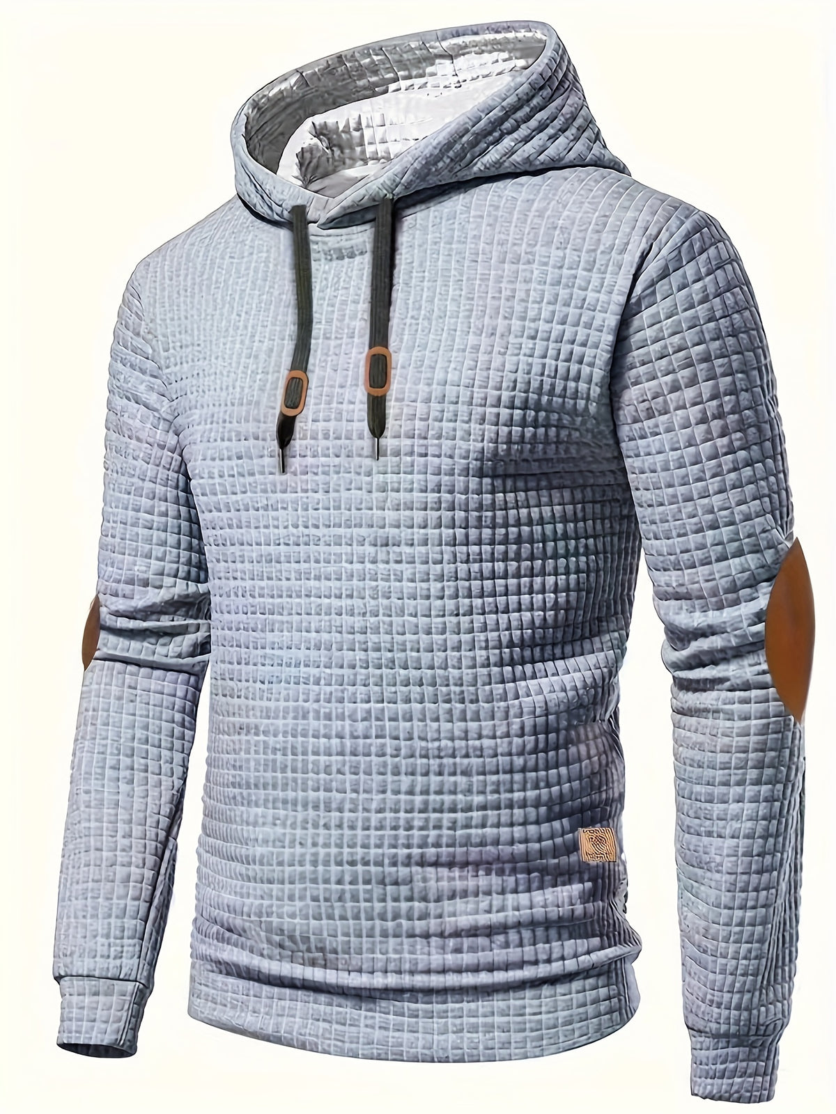 CHECKERED HOODED KNIT SWEATSHIRT FOR MEN