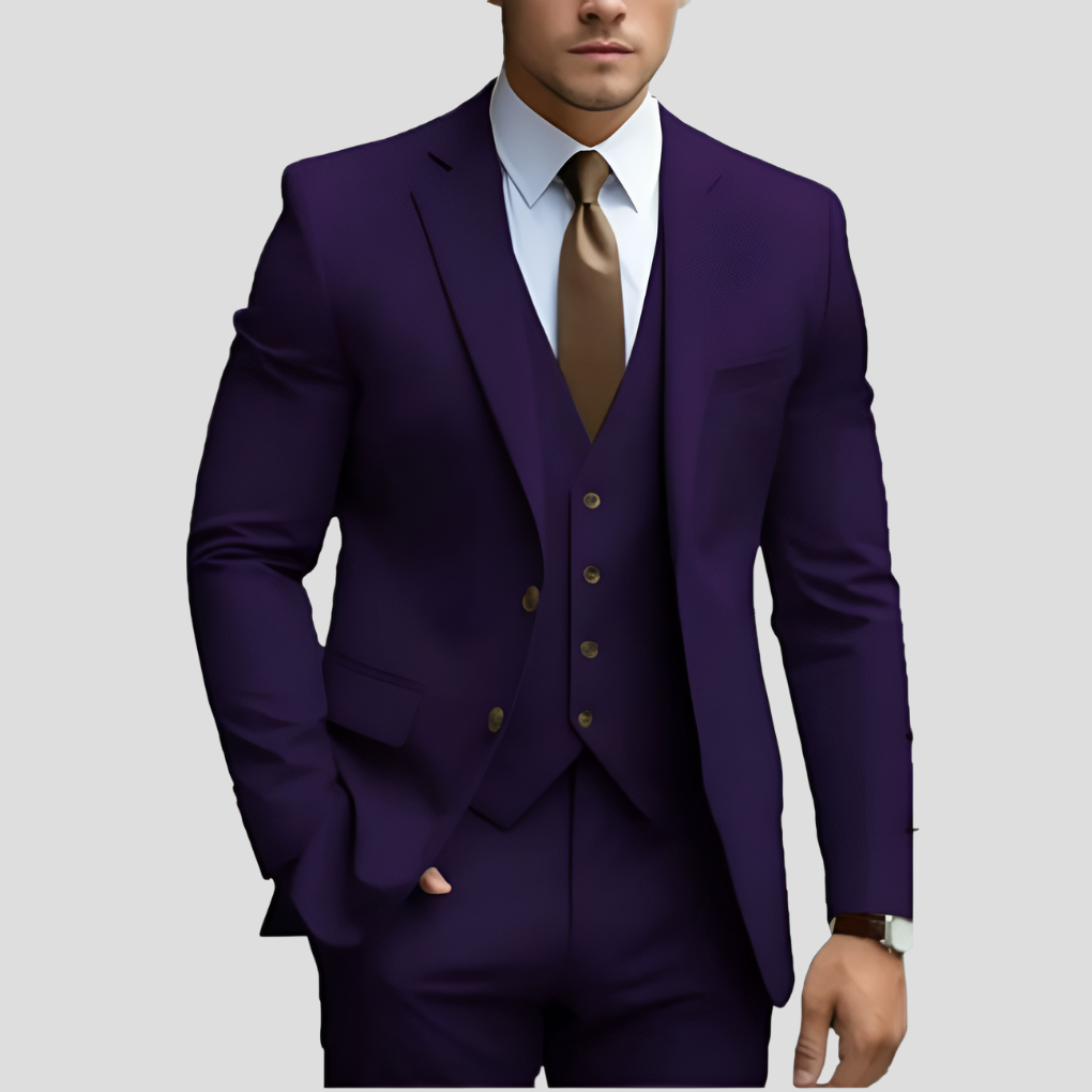 THREE PIECE BEIGE SUIT FOR MEN