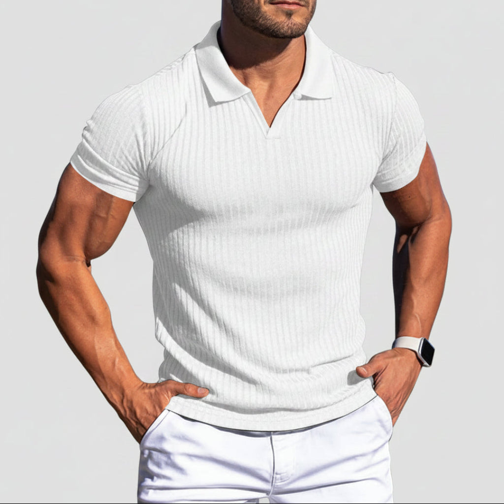 SLIM TEXTURED POLO SHIRT FOR MEN