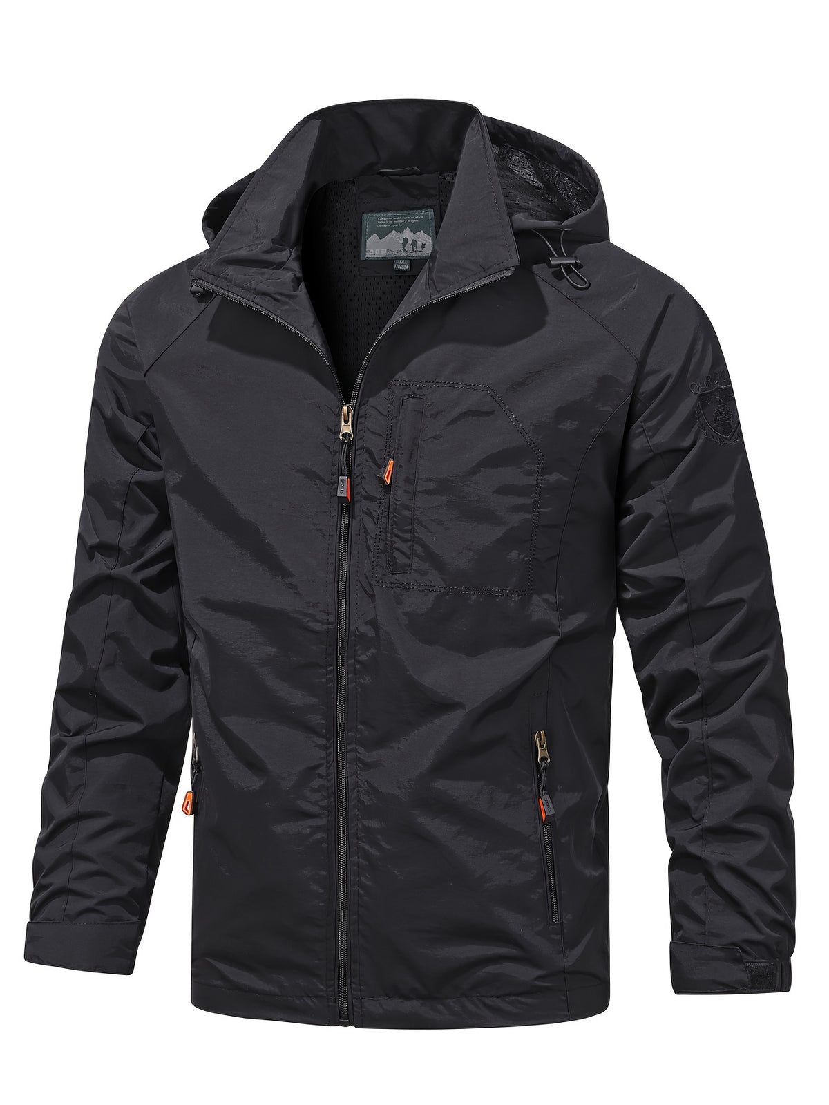 RAGLAN HOODED NYLON JACKET FOR MEN