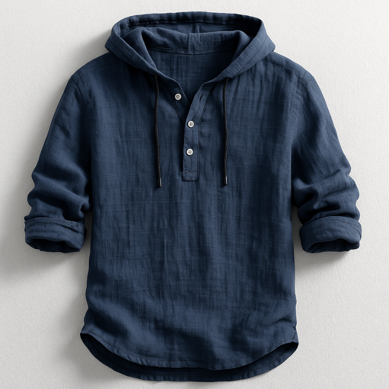 RELAXED HOODED SHIRT FOR MEN