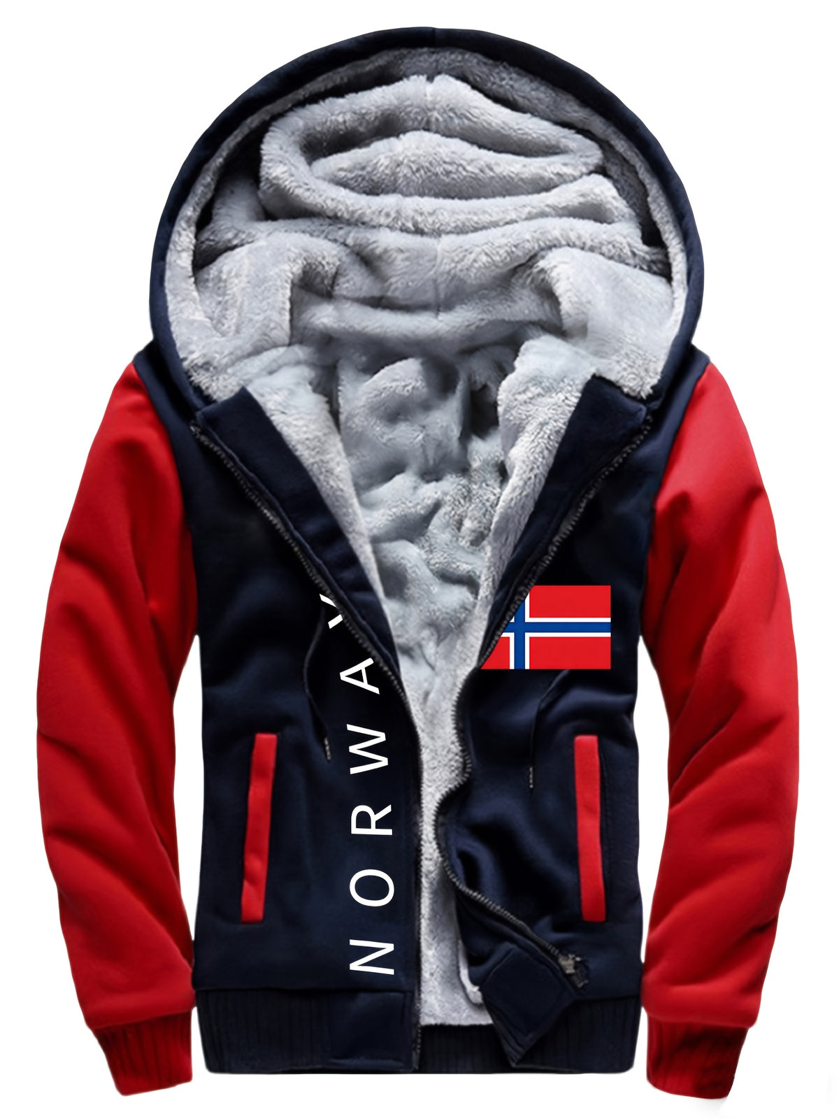 COLOUR BLOCK FLEECE HOODIE FOR MEN