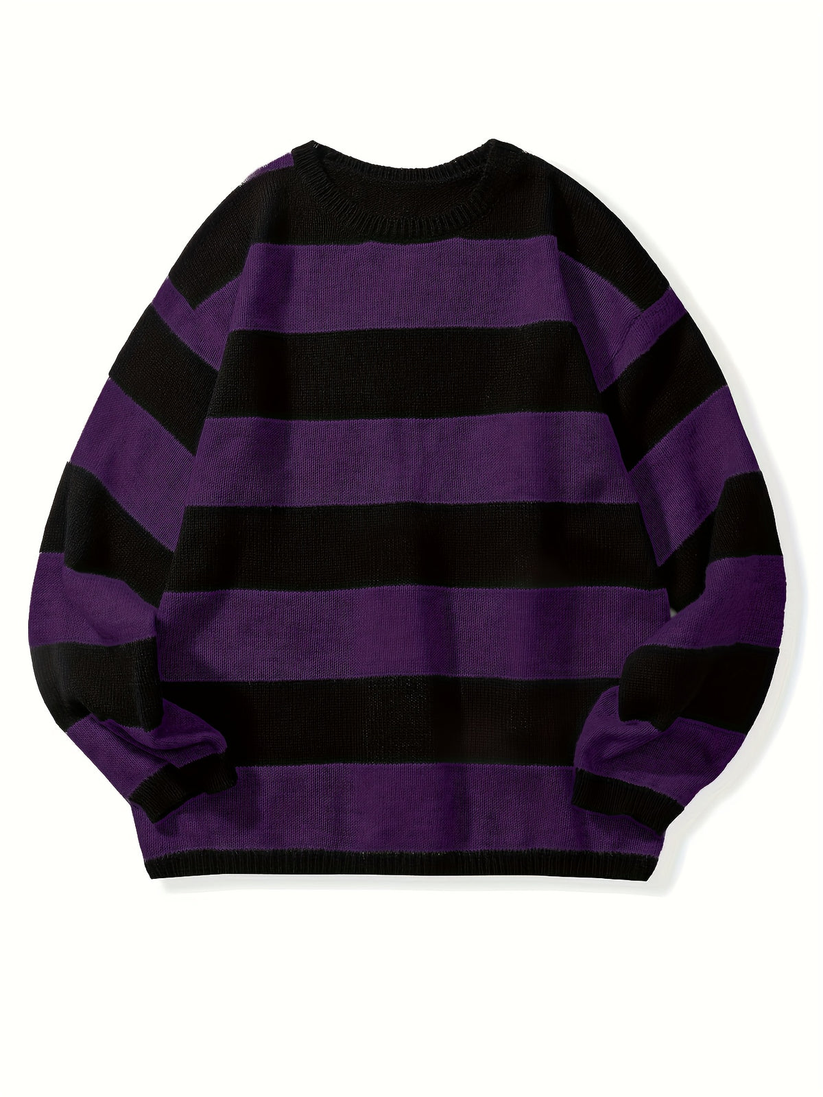 STRIPED KNIT PULLOVER SWEATER FOR MEN