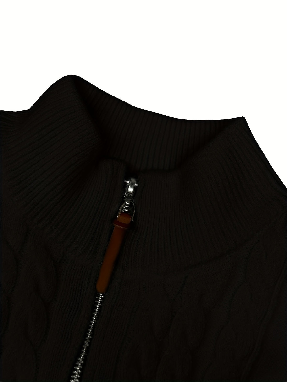 CABLE KNIT QUARTER ZIP SWEATER FOR MEN