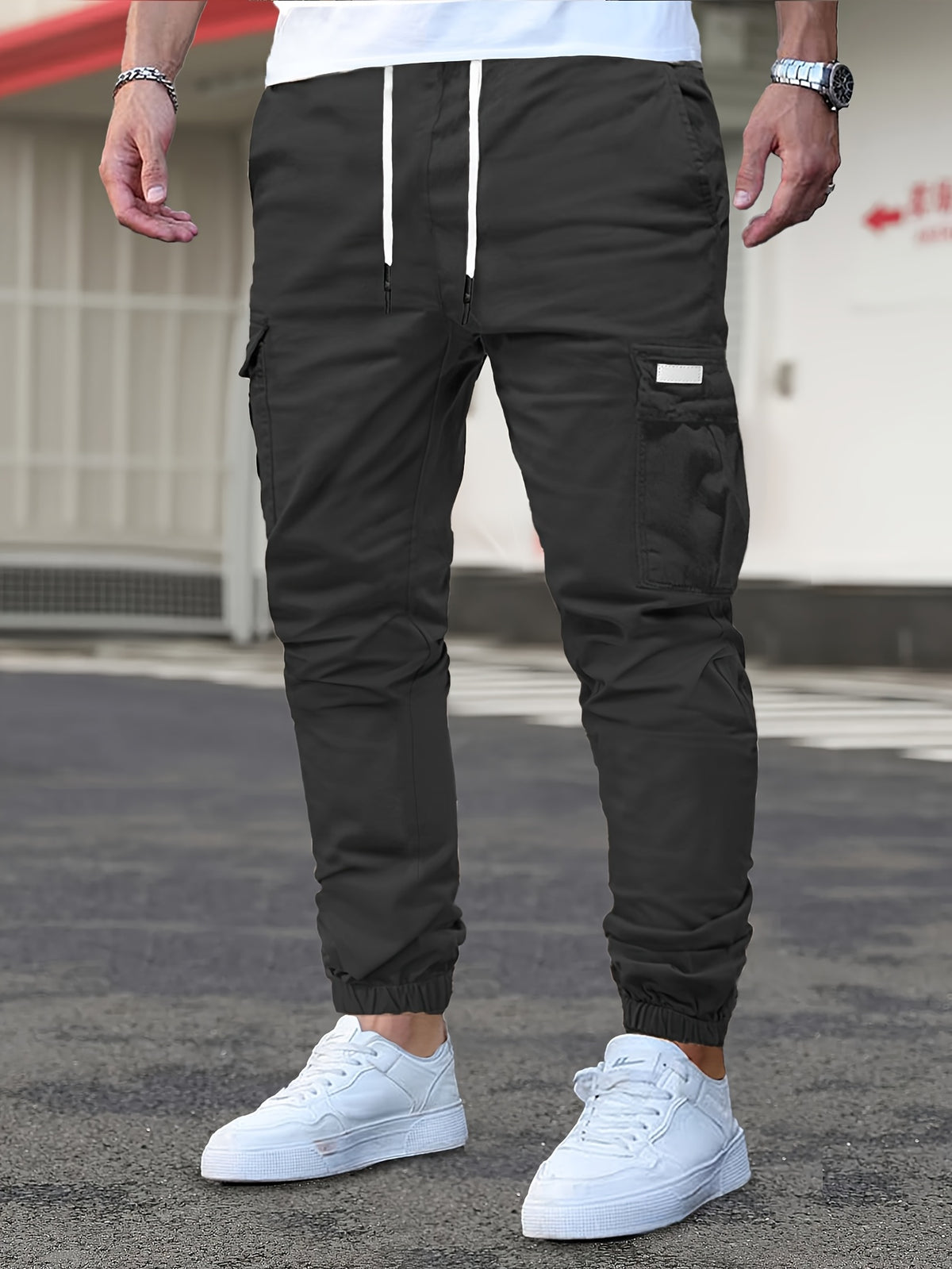 DRAWSTRING CARGO TROUSERS FOR MEN