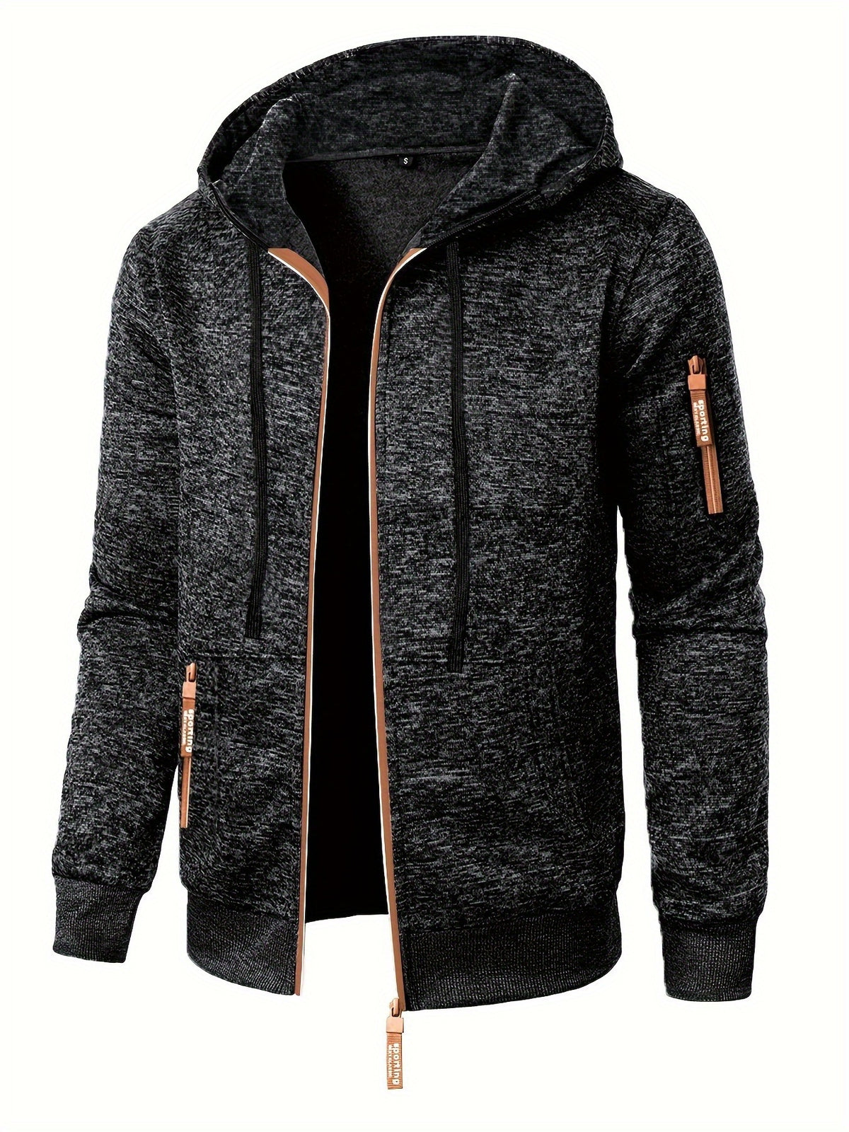 HOODED ZIP KNIT JACKET FOR MEN