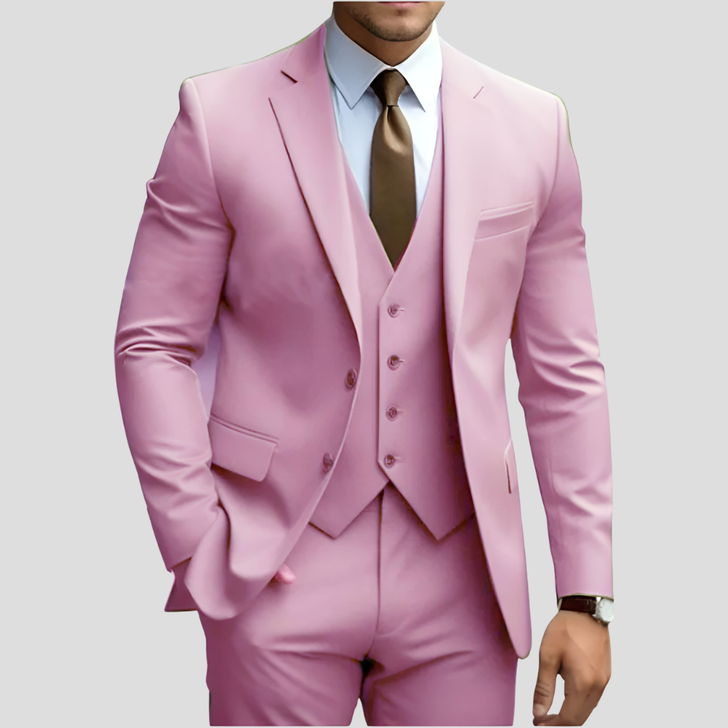 THREE PIECE BEIGE SUIT FOR MEN
