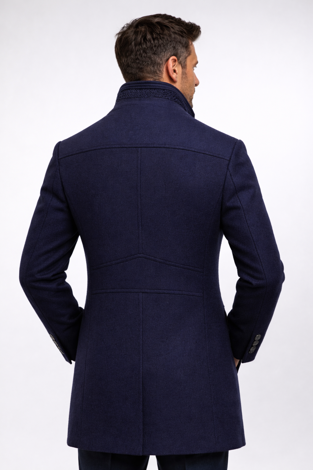 STAND COLLAR OVERCOAT FOR MEN