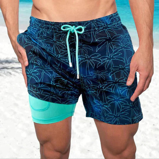 TEXTURED SWIM SHORTS FOR MEN