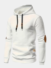 CHECKERED HOODED KNIT SWEATSHIRT FOR MEN
