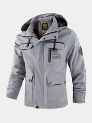 ALPHABET PRINT HOODED PILOT JACKET FOR MEN