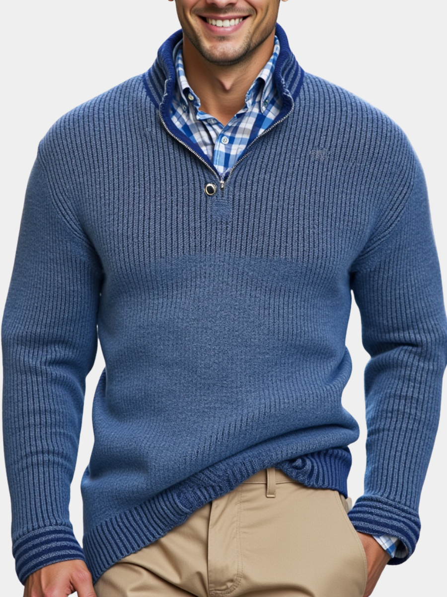 MINIMALIST HALF-ZIP SWEATER FOR MEN
