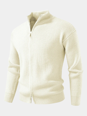 TEXTURED KNIT ZIP GILET FOR MEN