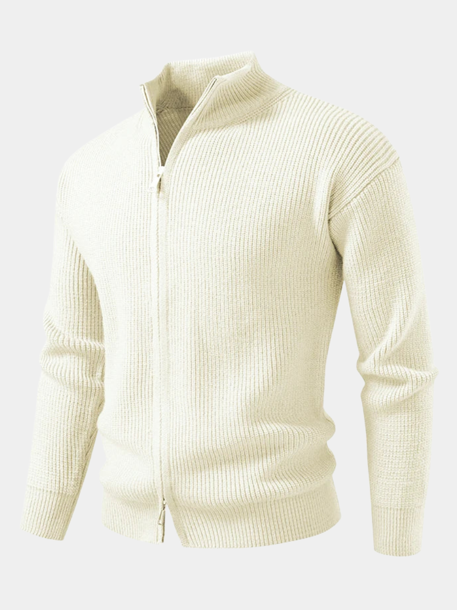 TEXTURED KNIT ZIP GILET FOR MEN