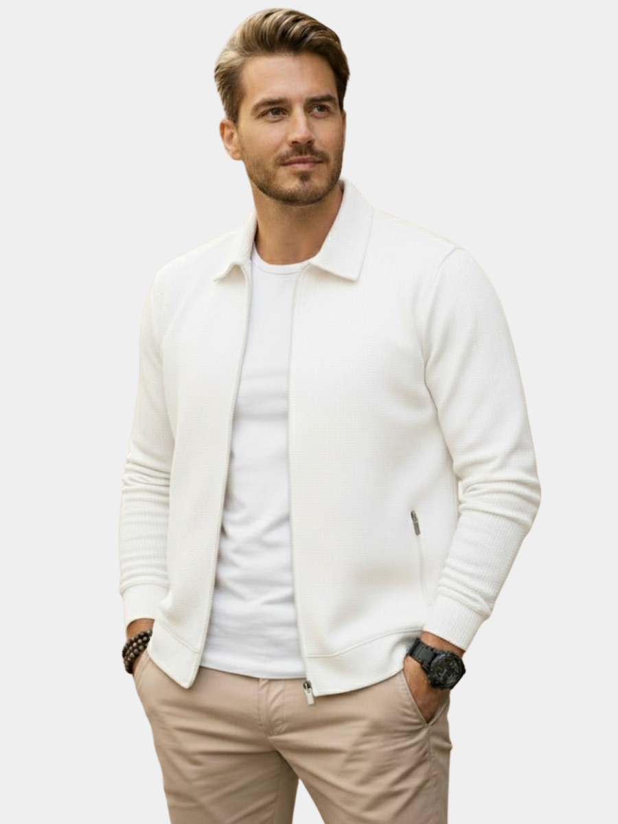 STAND COLLAR ZIP CARDIGAN FOR MEN
