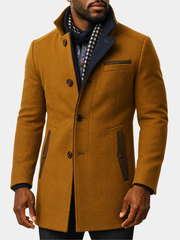 STAND COLLAR OVERCOAT FOR MEN
