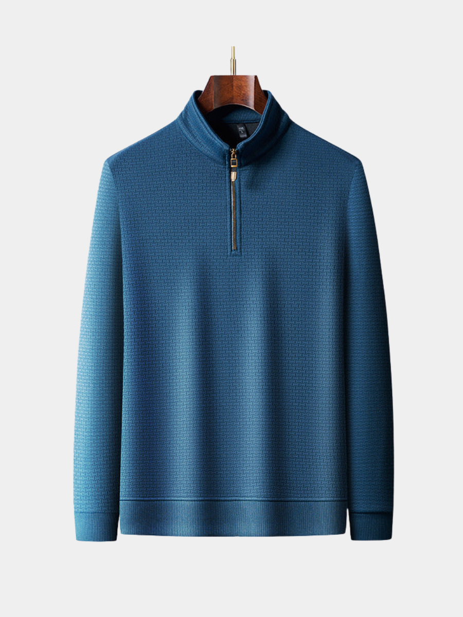 COPPER ZIP SILK PULLOVER FOR MEN