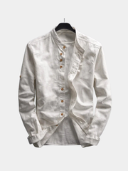 STAND COLLAR BUTTON SHIRT FOR MEN