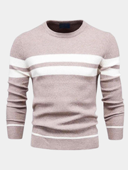 STRIPED KNIT CREWNECK SWEATER FOR MEN