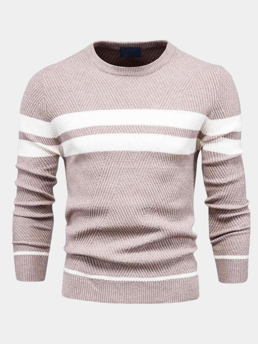 STRIPED KNIT CREWNECK SWEATER FOR MEN
