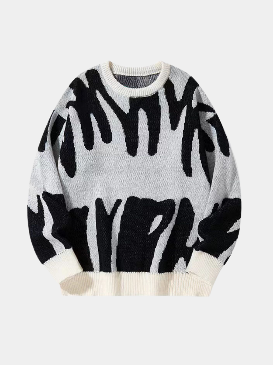 LETTER KNIT CREWNECK SWEATER FOR MEN