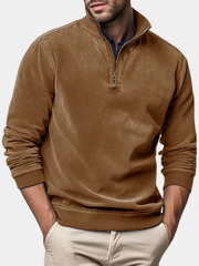 STAND COLLAR ZIP SWEATER FOR MEN