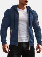 HOODED ZIP KNIT JACKET FOR MEN