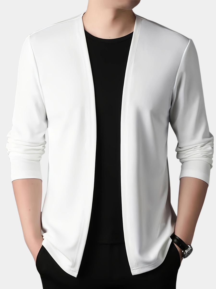 SLIM KNIT KEYHOLE CARDIGAN FOR MEN