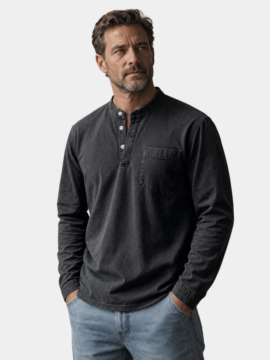GARMENT WASHED SHIRT FOR MEN