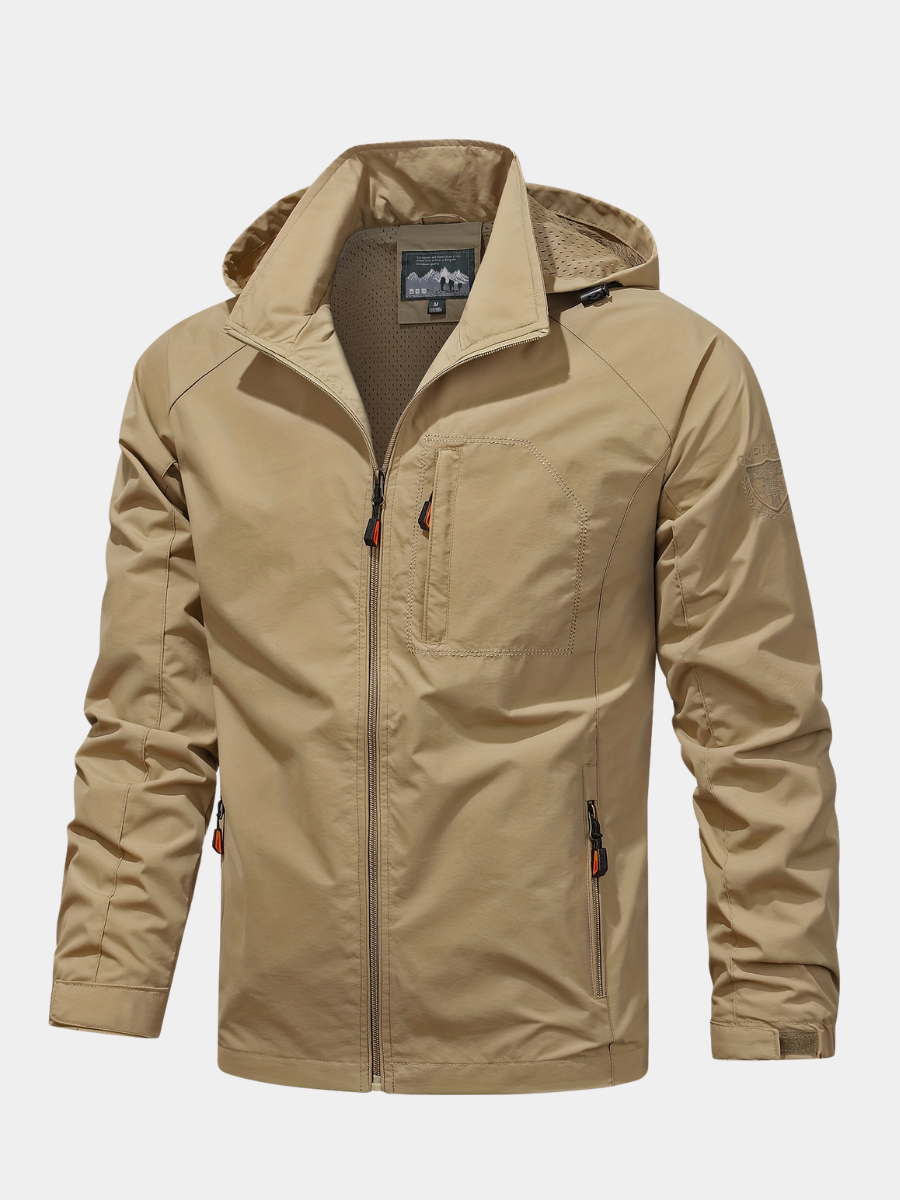 RAGLAN HOODED NYLON JACKET FOR MEN