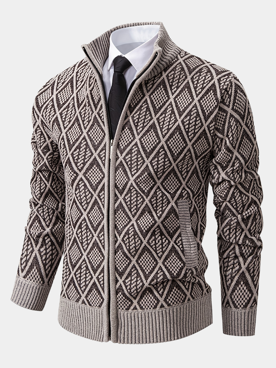 GEOMETRIC KNIT JACKET FOR MEN