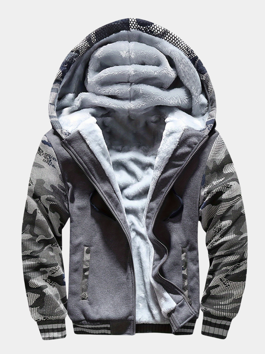 COLOUR BLOCK FLEECE HOODIE FOR MEN