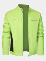STAND COLLAR ZIP JACKET FOR MEN